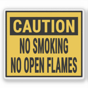 Sticker Attention Non Fumeurs Non Flammes Ouvertes