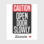 Sticker Attention Porte ouverte lentement (Feuille)