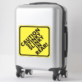 Sticker Attention Stinky Slinky à l'arrière ! (Sur valise)
