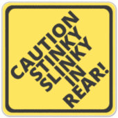 Sticker Attention Stinky Slinky à l'arrière ! (Devant)