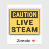 Sticker Attention vapeur vive (Feuille)