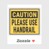 Sticker Attention Veuillez utiliser Handrail (Feuille)