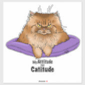 Sticker Attitude de chat drôle (Feuille)