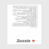 Sticker Attract What You Want. Own Your Reality. (Feuille)