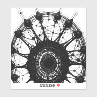 Sticker Attrape-rêve Abstrait Sombre Art Techno Organique