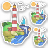 Sticker Au bord de la mer (Recto)