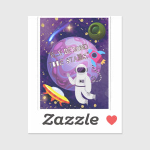 STICKER AU-DELÀ DES ÉTOILES, ASTRONAUT
