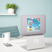 Sticker - Au-dessus de la mer (Ordinateur portable sur le bureau)