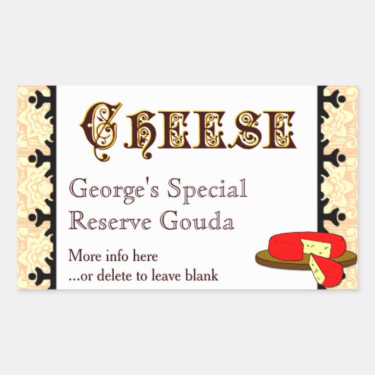 Sticker au fromage maison personnalisé Modèle (Devant)