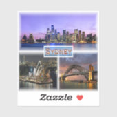 Sticker AU Sydney par nuit - Opéra - Pont de la Voie (Feuille)