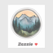 Sticker Aube sur la limite des arbres (Feuille)