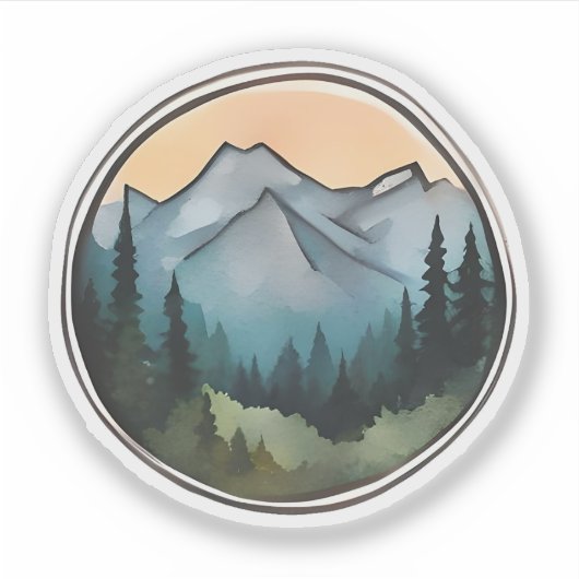 Sticker Aube sur la limite des arbres (Devant)