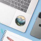 Sticker Aube sur la limite des arbres (Ordinateur portable avec iPhone)