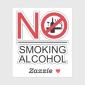 Sticker AUCUN Fumeur ⚠ THÉ ⚠ (Feuille)