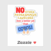 Sticker Aucun langage de programmation meilleur que Cobol (Feuille)
