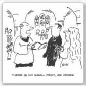 Sticker Aucun Petit Mariage D'Impression Vows Cartoon. (Devant)