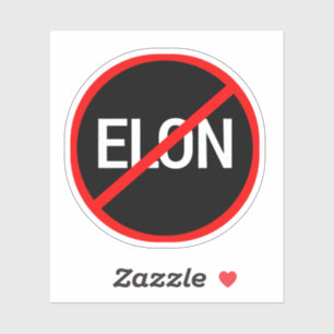 Sticker Aucun signe d'avertissement Elon, Soirée du coeur,