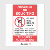 Sticker Aucun signe de sollicitation (Feuille)