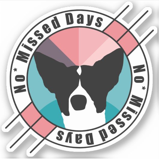 Sticker Aucune conception circulaire de jours manquée (Devant)