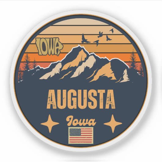 Sticker Augusta, Iowa, États-Unis (Devant)