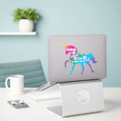 Sticker Aujourd'hui, je choisis d'être une licorne (Ordinateur portable sur le bureau)