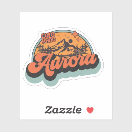 Sticker Aurora, Colorado (Feuille)
