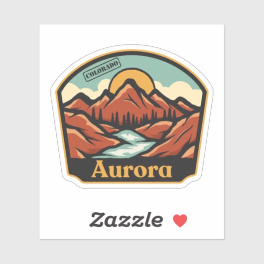 Sticker Aurora, Colorado (Feuille)