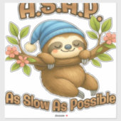 Sticker Aussi Lent Que Possible - Joli Sloth ASAP Classic  (Feuille)