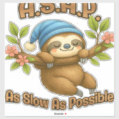 Sticker Aussi Lent Que Possible - Joli Sloth ASAP Classic (Feuille)