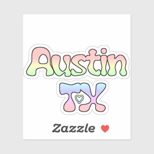 Sticker Austin Texas 70's (Feuille)