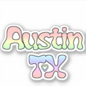 Sticker Austin Texas 70's (Devant)
