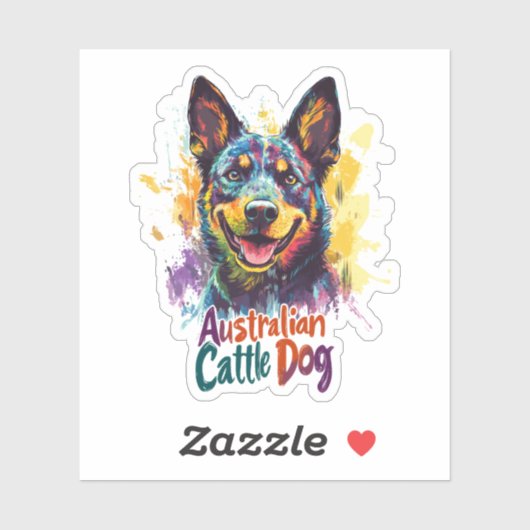 Sticker Australian Cattle Dog (Feuille)