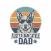 Sticker Australian Cattle Dog Dad Vintage Sunset Shirt_1 (Devant)