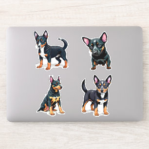Sticker Australian Kelpie dessin animé de chiot mignon