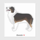 Sticker Australian Shepherd Chien race Vue latérale Silhou (Feuille)
