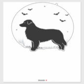 Sticker Australian Shepherd Dog � Halloween Moon Silhouett (Feuille)