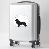 Sticker Australian Shepherd Dog � Halloween Moon Silhouett (Sur valise)
