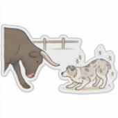 Sticker Australian Shepherd - Troupeau (Devant)