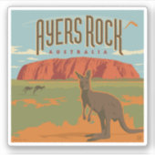 Sticker Australie | Ayers Rock Kangaroos (Devant)