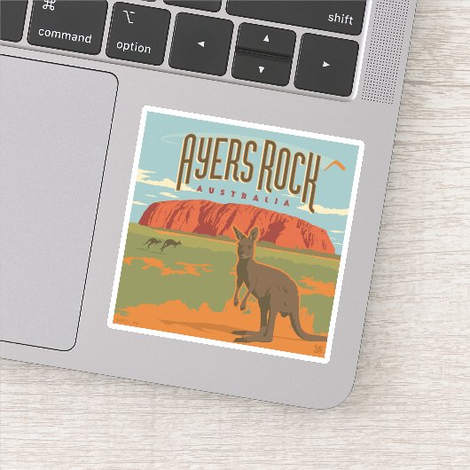 Sticker Australie | Ayers Rock Kangaroos (Détail)