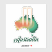Sticker Australie Carte du cricket. (Feuille)