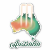 Sticker Australie Carte du cricket. (Devant)