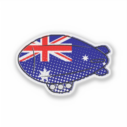 Sticker Australie Drapeau Blimp Ballotte dans le ciel bleu (Devant)