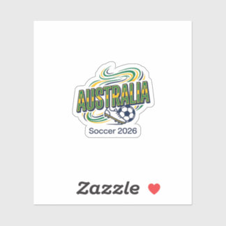 Sticker Australie Football 2026 Football Gras Pays Typogra