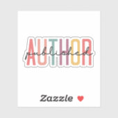 Sticker Auteur publié, Écrivain publié, Nouvel auteur (Feuille)