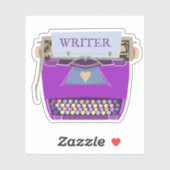 Sticker Auteur Typewriter Purple Moderne du milieu du sièc (Feuille)