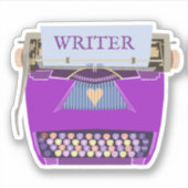 Sticker Auteur Typewriter Purple Moderne du milieu du sièc (Devant)