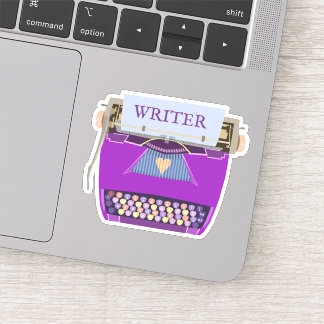 Sticker Auteur Typewriter Purple Moderne du milieu du sièc