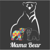 Sticker Autism Mama ours Sensibilisation sur l'autisme Mam (Devant)