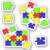 Sticker Autisme Acceptation Puzzle Sensibilisation sur l'a (Devant)
